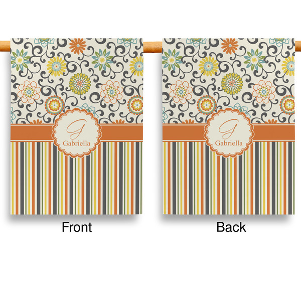 Swirls, Floral & Stripes House Flags - Double Sided - APPROVAL