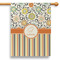 Swirls, Floral & Stripes 28" House Flag - Single Sided (Personalized)