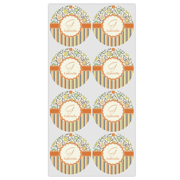 Swirls, Floral & Stripes Icing Circle - Medium - Set of 8