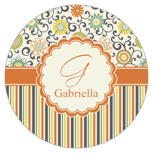 Swirls, Floral & Stripes Icing Circle - Medium - Single