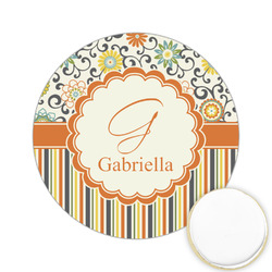 Swirls, Floral & Stripes Printed Cookie Topper - 2.15" (Personalized)