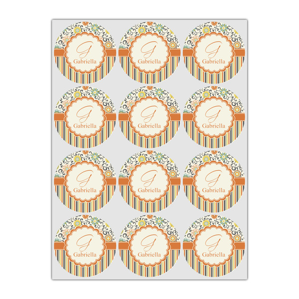 Swirls, Floral & Stripes Icing Circle - Small - Set of 12