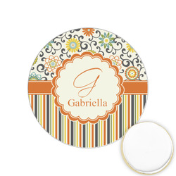 Swirls, Floral & Stripes Printed Cookie Topper - 1.25" (Personalized)