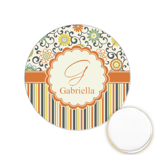 Custom Swirls, Floral & Stripes Printed Cookie Topper - 1.25" (Personalized)