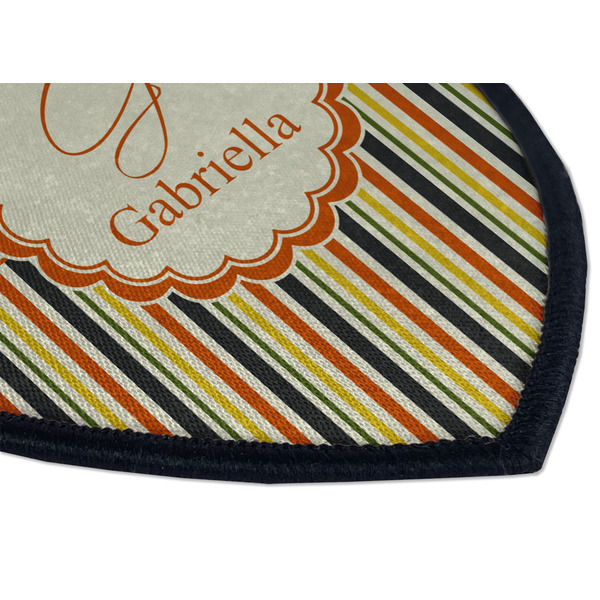 Swirls, Floral & Stripes Iron on Shield 3 Detail