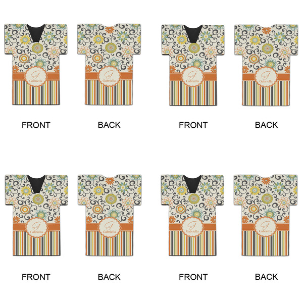 Swirls, Floral & Stripes Jersey Bottle Cooler - Set of 4 - APPROVAL