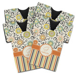 Swirls, Floral & Stripes Jersey Bottle Cooler - Set of 4 (Personalized)
