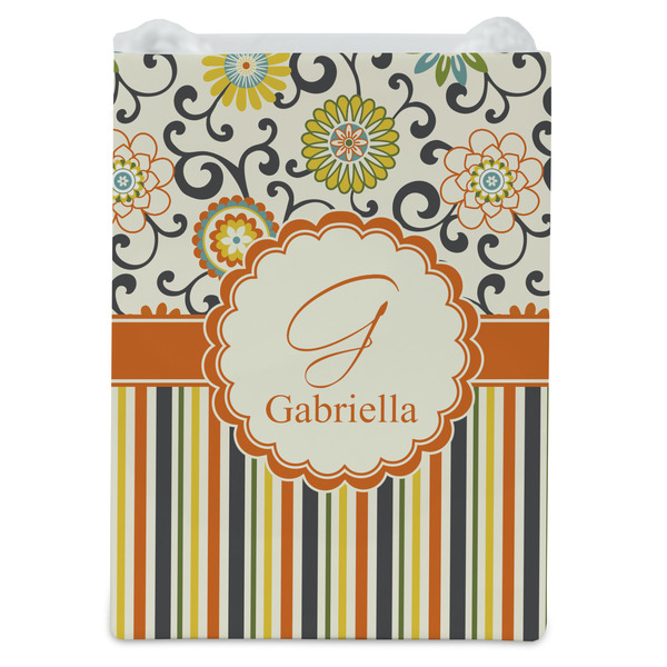 Swirls, Floral & Stripes Jewelry Gift Bag - Gloss - Front