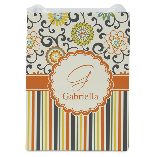 Swirls, Floral & Stripes Jewelry Gift Bag - Matte - Front