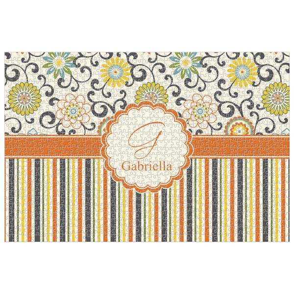 Custom Swirls, Floral & Stripes 1014 pc Jigsaw Puzzle (Personalized)