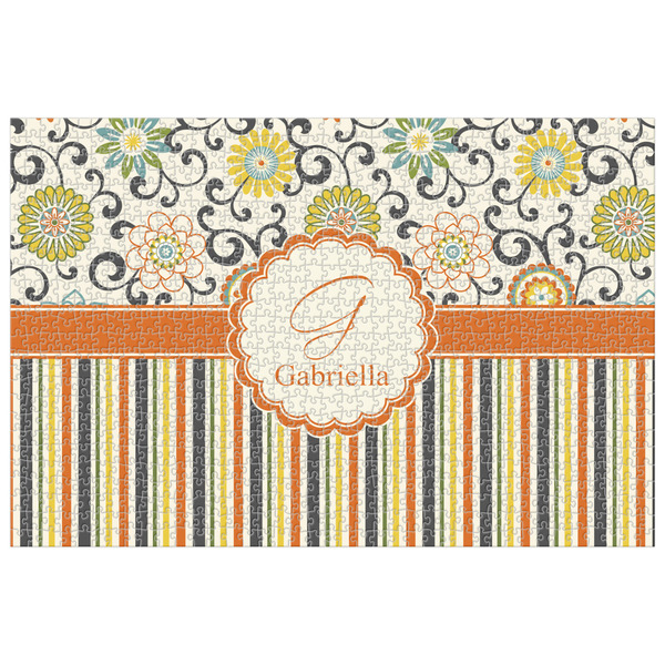 Custom Swirls, Floral & Stripes Jigsaw Puzzle - 1000-piece (Personalized)