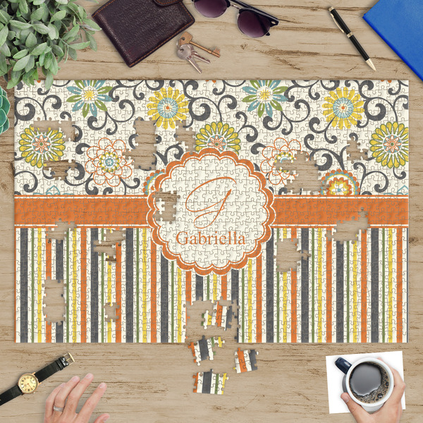 Swirls, Floral & Stripes Jigsaw Puzzle 1014 Piece - In Context