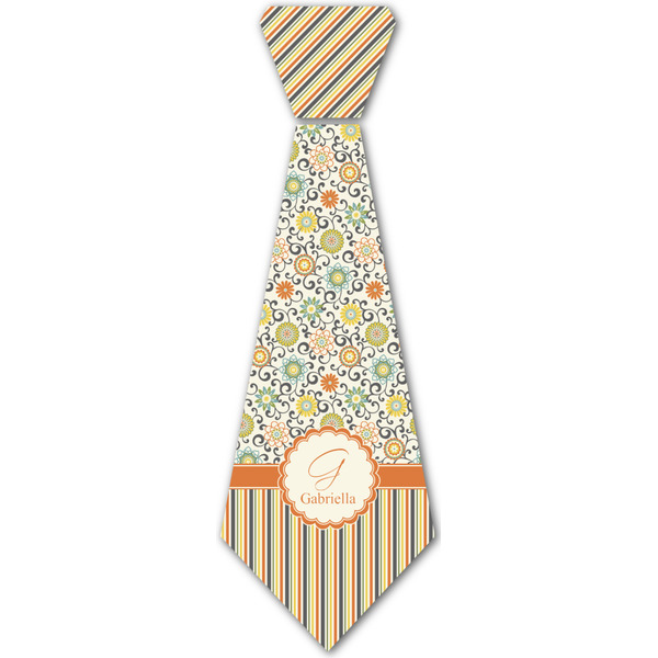 Custom Swirls, Floral & Stripes Iron On Tie - 4 Sizes w/ Name and Initial