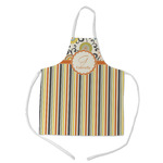 Swirls, Floral & Stripes Kid's Apron w/ Name and Initial