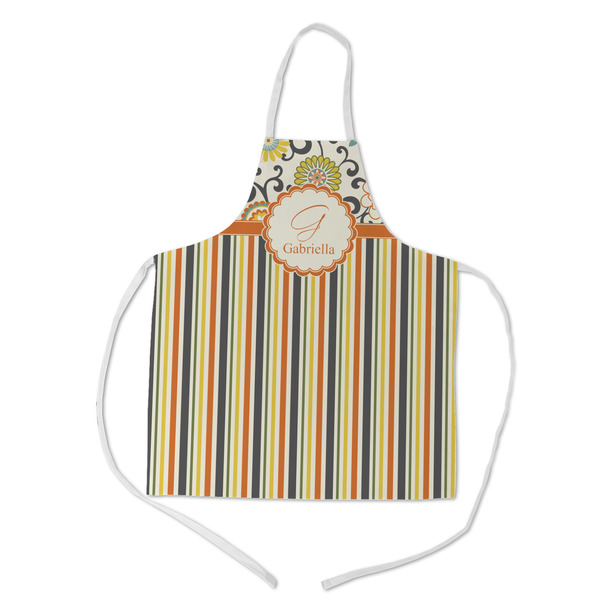 Custom Swirls, Floral & Stripes Kid's Apron - Medium (Personalized)