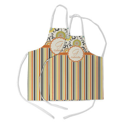 Swirls, Floral & Stripes Kid's Apron w/ Name and Initial