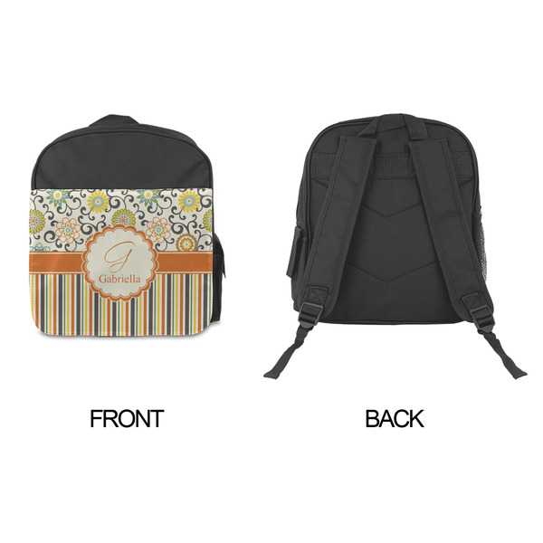 Swirls, Floral & Stripes Kid's Backpack - Approval