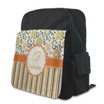Swirls, Floral & Stripes Preschool Backpack (Personalized)