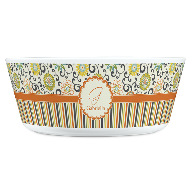 Swirls, Floral & Stripes Kids Bowls - FRONT
