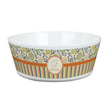 Swirls, Floral & Stripes Kid's Bowl (Personalized)