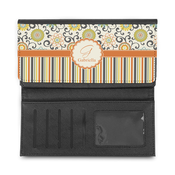 Swirls, Floral & Stripes Ladies Wallet - Half Way Open