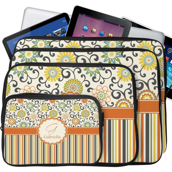 Swirls, Floral & Stripes Laptop Case Sizes