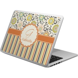 Swirls, Floral & Stripes Laptop Skin - Custom Sized (Personalized)
