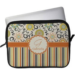 Swirls, Floral & Stripes Laptop Sleeve / Case - 13" (Personalized)
