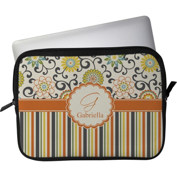 Custom Swirls, Floral & Stripes Laptop Sleeve / Case - 13" (Personalized)