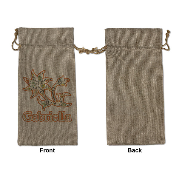 Swirls, Floral & Stripes Large Burlap Gift Bags - Front Approval