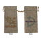 Swirls, Floral & Stripes Large Burlap Gift Bag - Front & Back (Personalized)