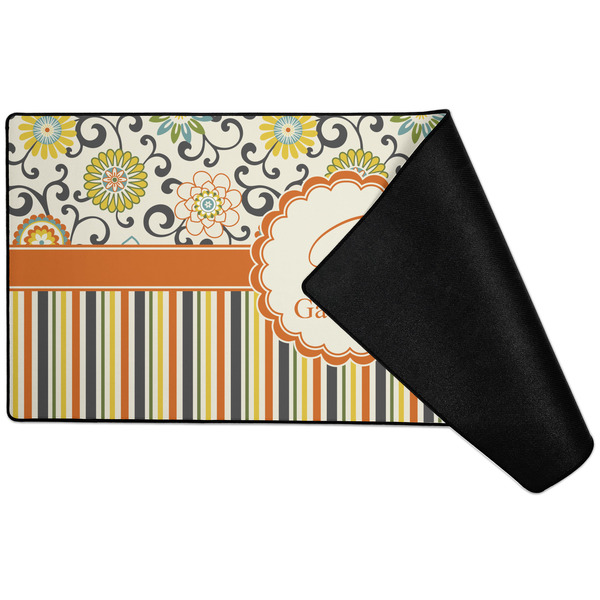 Swirls, Floral & Stripes Large Gaming Mats - FRONT W/ FOLD