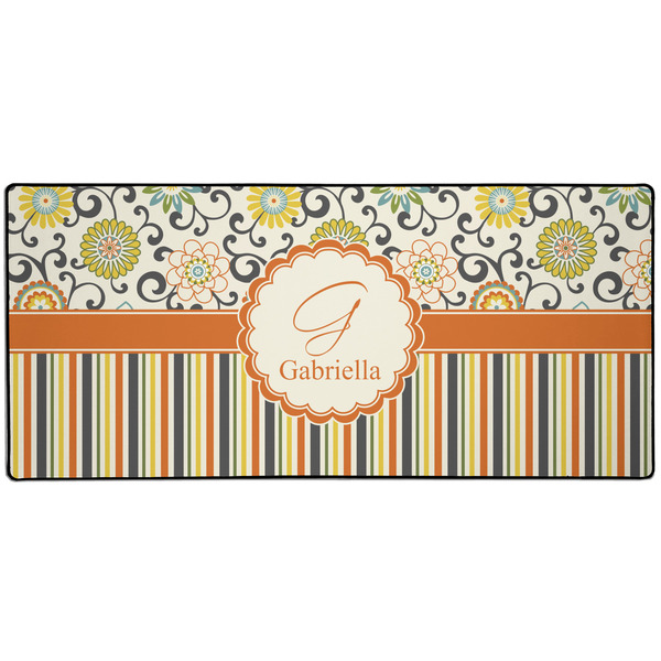 Custom Swirls, Floral & Stripes 3XL Gaming Mouse Pad - 35" x 16" (Personalized)