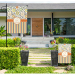 Swirls, Floral & Stripes Large Garden Flag - Double Sided (Personalized)