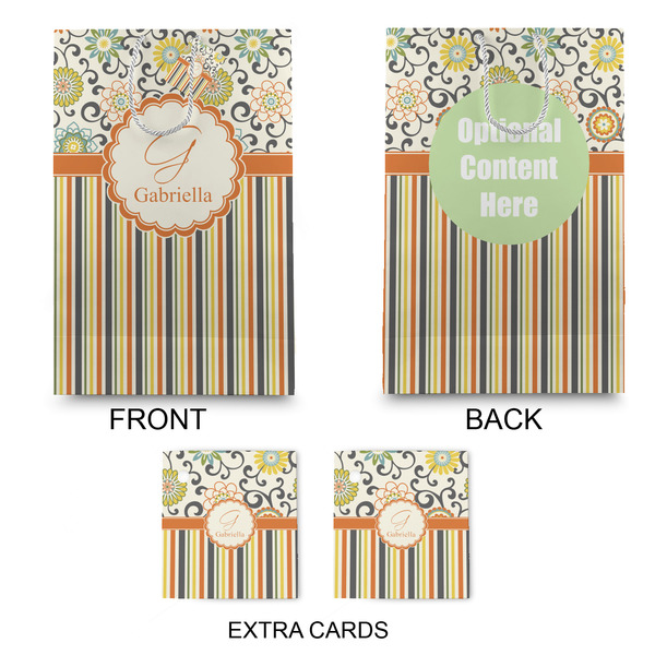 Swirls, Floral & Stripes Large Gift Bag - Approval