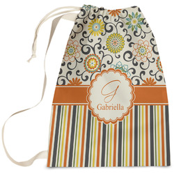 Swirls, Floral & Stripes Laundry Bag (Personalized)