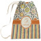 Swirls, Floral & Stripes Large Laundry Bag - Front View