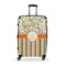 Swirls, Floral & Stripes Suitcase - 28" Large - Checked w/ Name and Initial