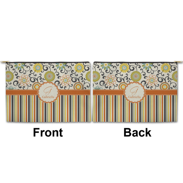 Swirls, Floral & Stripes Large Zipper Pouch Approval (Front and Back)