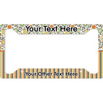 Swirls, Floral & Stripes License Plate Frame - Style A (Personalized)