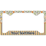 Swirls, Floral & Stripes License Plate Frame - Style C (Personalized)