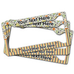 Swirls, Floral & Stripes License Plate Frame (Personalized)