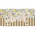 Swirls, Floral & Stripes Front License Plate (Personalized)