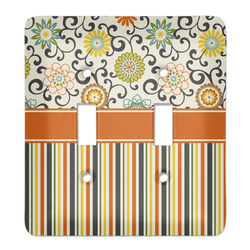Swirls, Floral & Stripes Light Switch Cover (2 Toggle Plate)