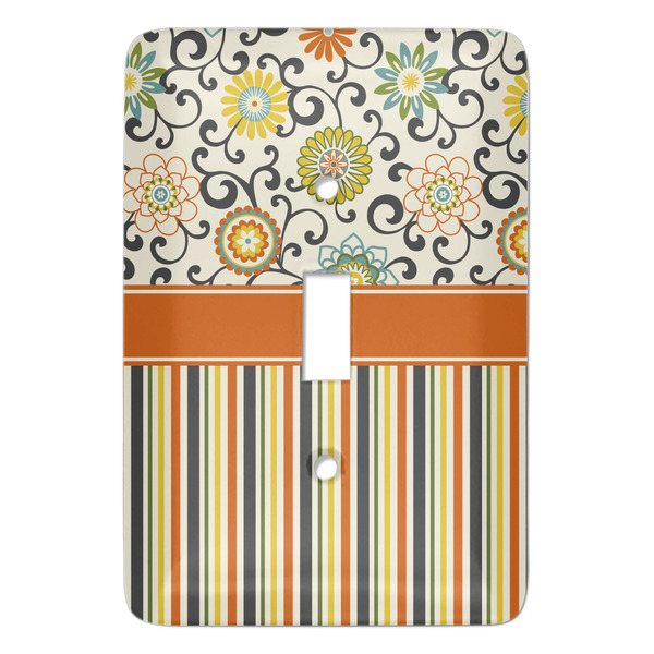 Custom Swirls, Floral & Stripes Light Switch Cover (Single Toggle)