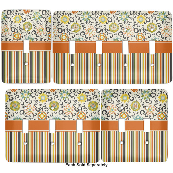 Swirls, Floral & Stripes Light Switch Covers all sizes
