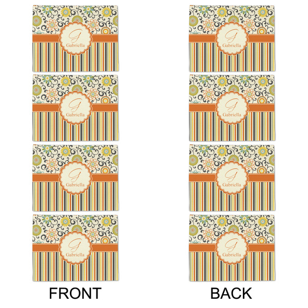 Swirls, Floral & Stripes Linen Placemat - APPROVAL Set of 4 (double sided)