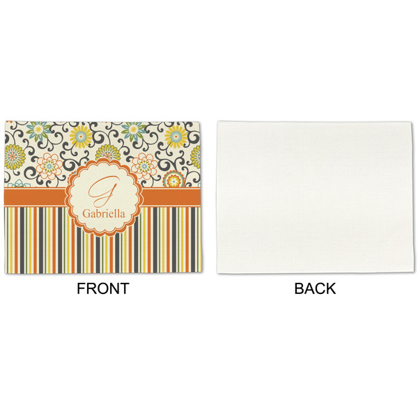 Swirls, Floral & Stripes Linen Placemat - APPROVAL Single (single sided)