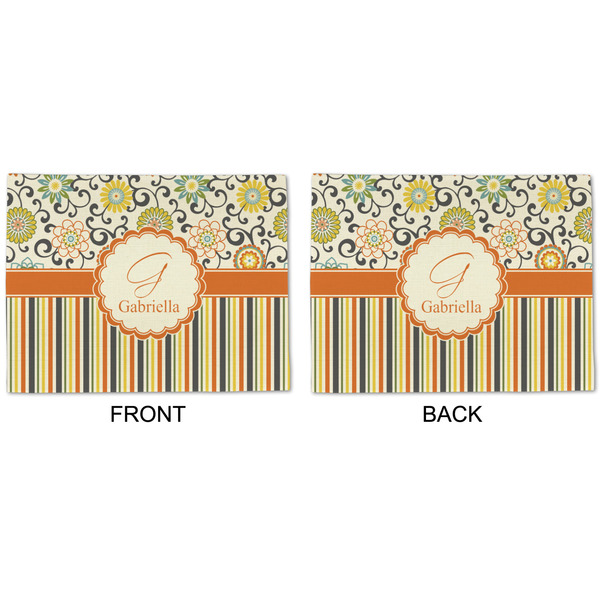 Swirls, Floral & Stripes Linen Placemat - APPROVAL (double sided)
