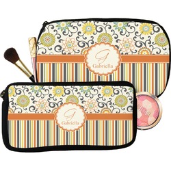 Swirls, Floral & Stripes Makeup / Cosmetic Bag (Personalized)